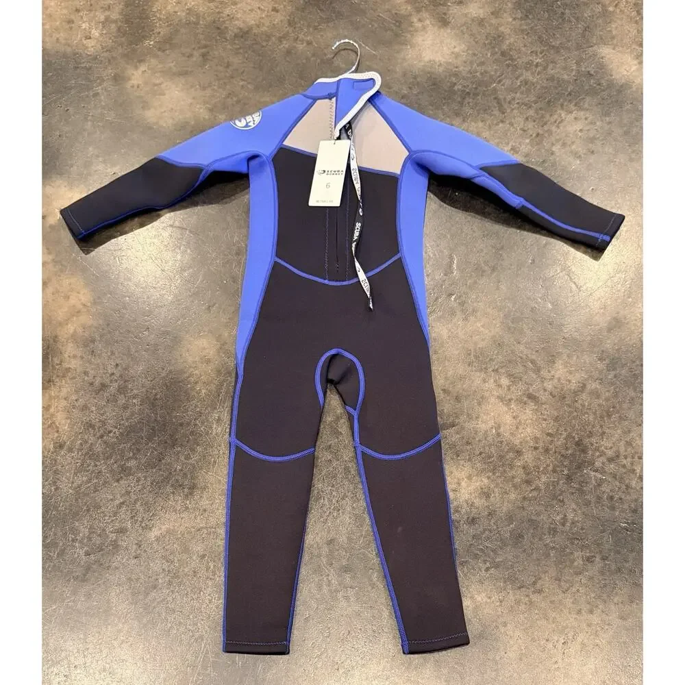 NWT Scuba Donkey Wetsuit Size 6 Youth (5-6Y) Blue/ Black /Gray